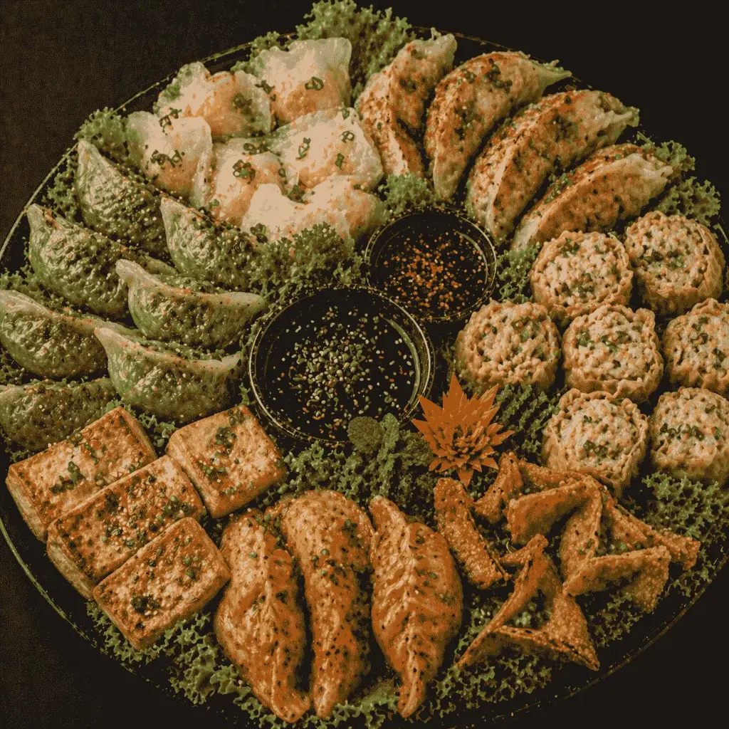 22) Dumplingmix: Garnelen, Hühnerfleisch, Tofu ,Kimchi, Wantan A, B, 1, 14, A1