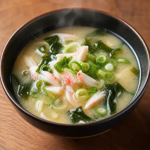 [1] 1-MISO SUPPE :Mit Krabbenfleisch, Seetang und Zwiebeln 16, 17