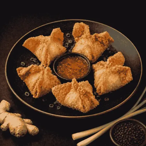[14] 14-WANTAN CHIEN (Gebacken) Teigtaschen mit Fleischfüllung (5Stück) A, 14, 5, A1