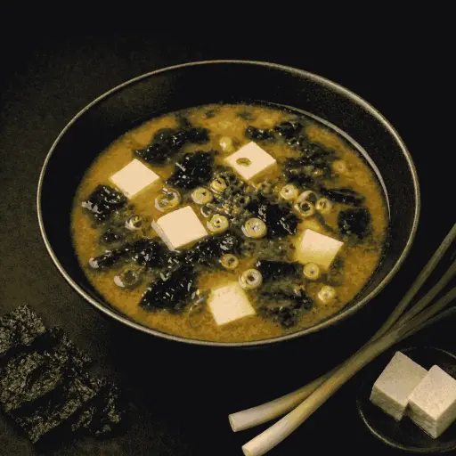 [2] 2-MISO SUPPE :Mit Tofu, Seetang und Zwiebeln 17, F